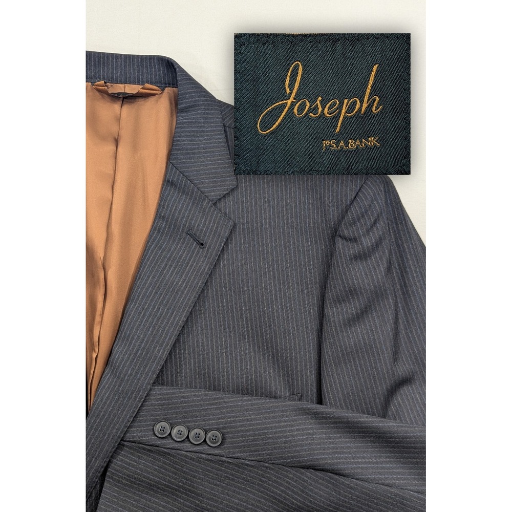 Jos. A. Bank Blazer Coat Sports Suit Jacket 100% Wool 48R 50"‎ Chest Pin Striped